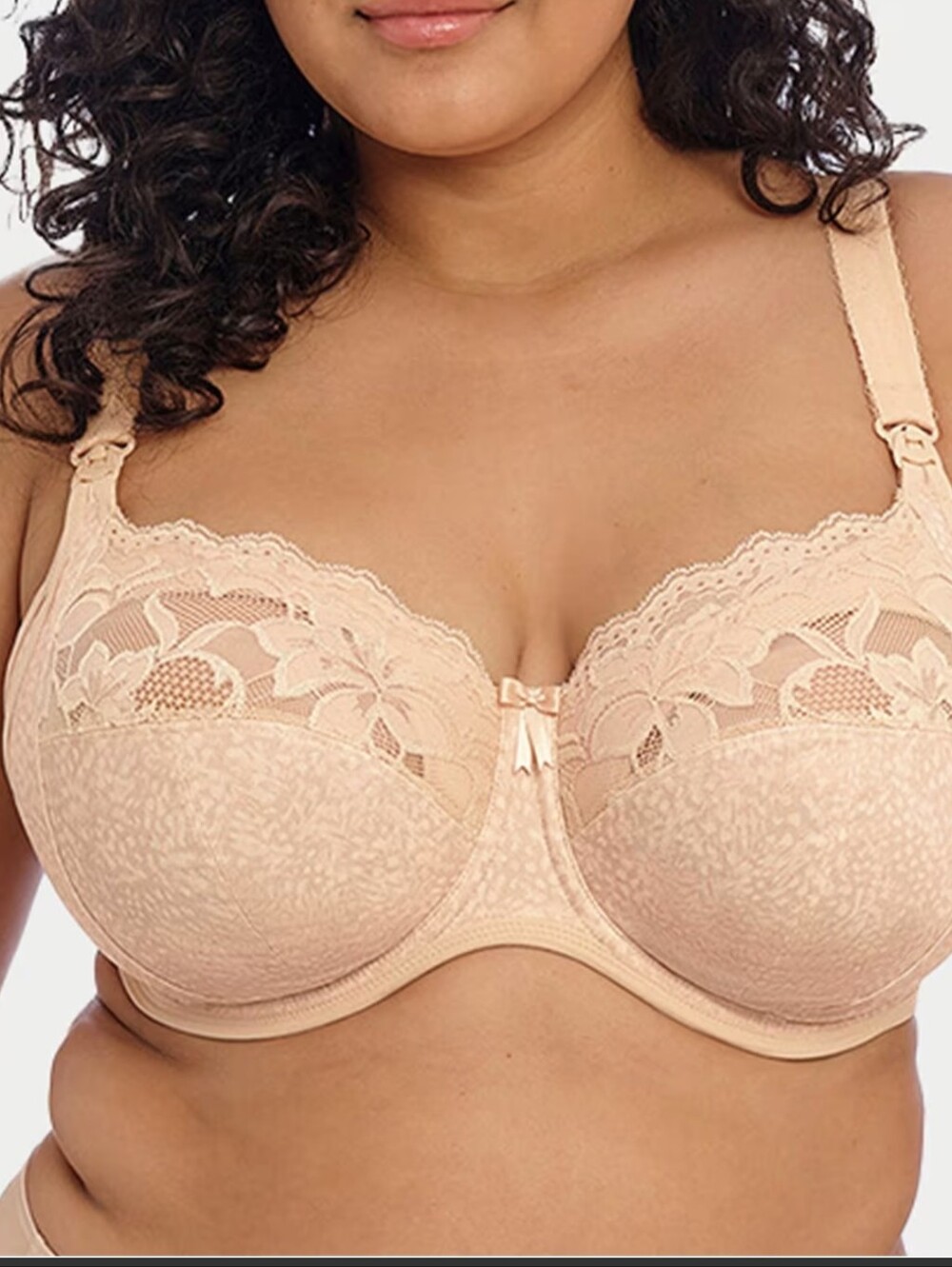 Elomi Molly Nursing Bra Cameo Full Coverage Lace Underwire Unlined 44K Support